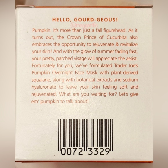 Trader Joe’s Pumpkin Overnight Face Mask - Picture 4 of 5